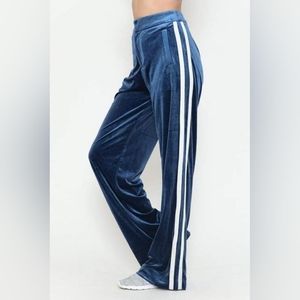 Honey Punch Loose Velvet Double Line Trouser With Pockets NWT